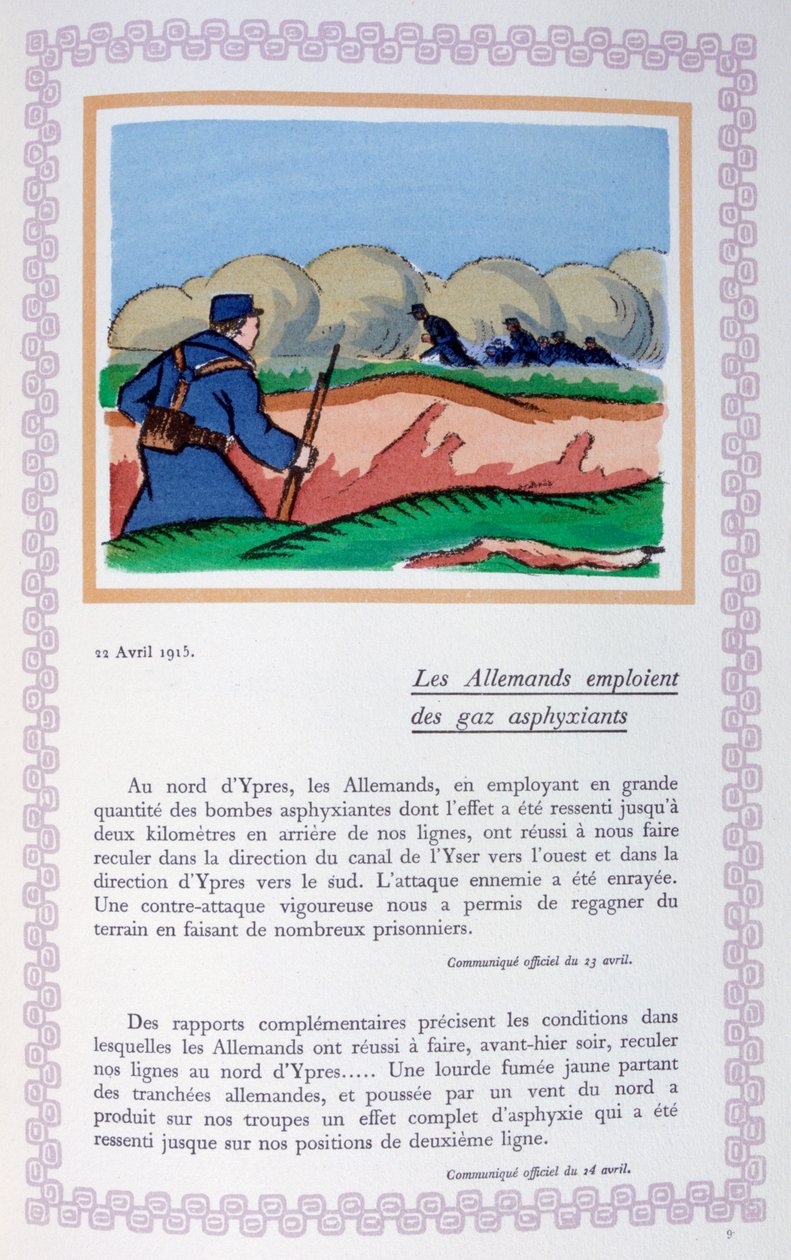 Los alemanes usan gas cloro, Ypres, 22 de abril de 1915 de Andre Helle
