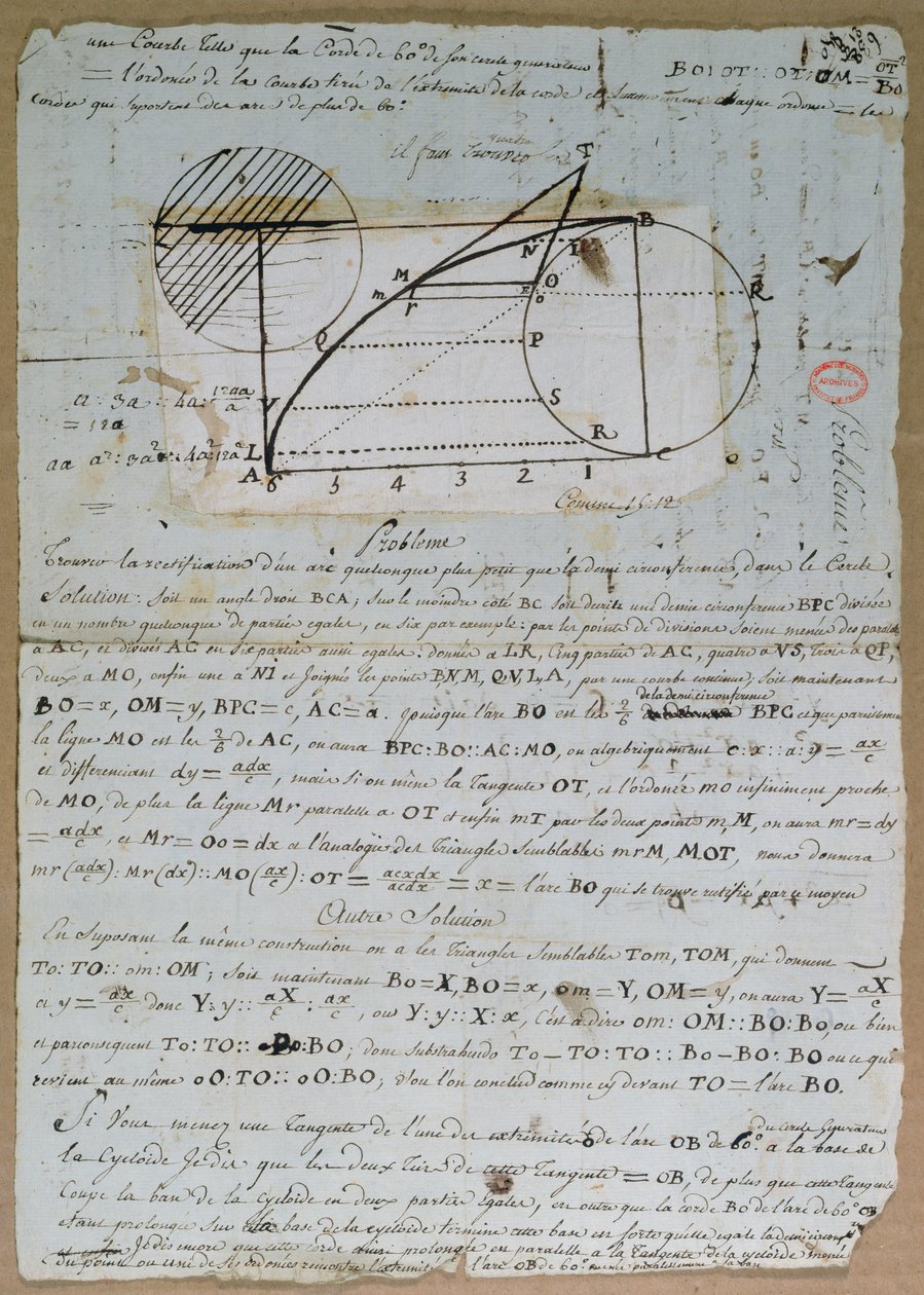 Rectificación del arco de un círculo, 8 de julio de 1788 de Andre Marie Ampere
