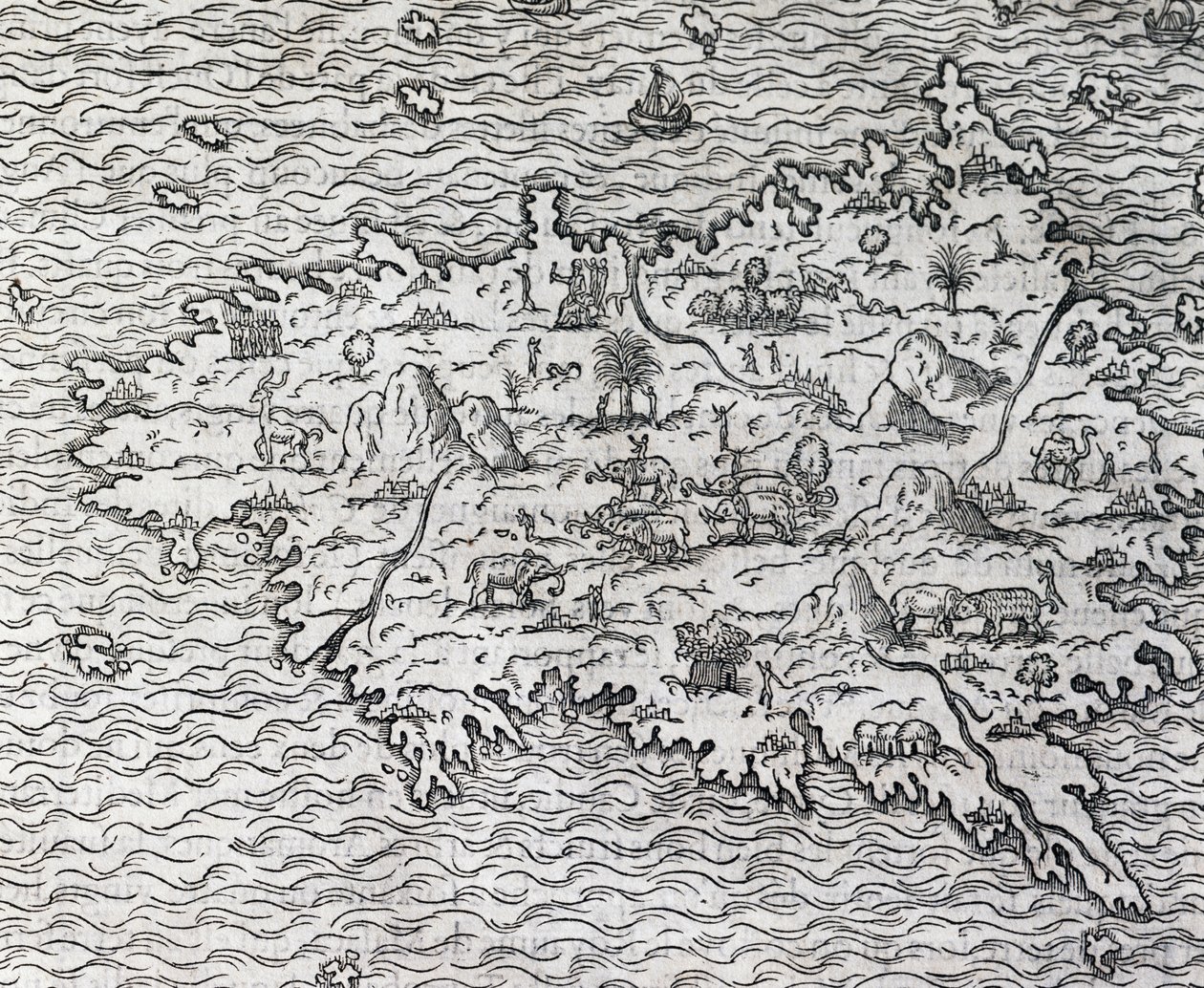Mapa de Sumatra, grabado por Andre Thevet, París, Francia de Andre Thevet