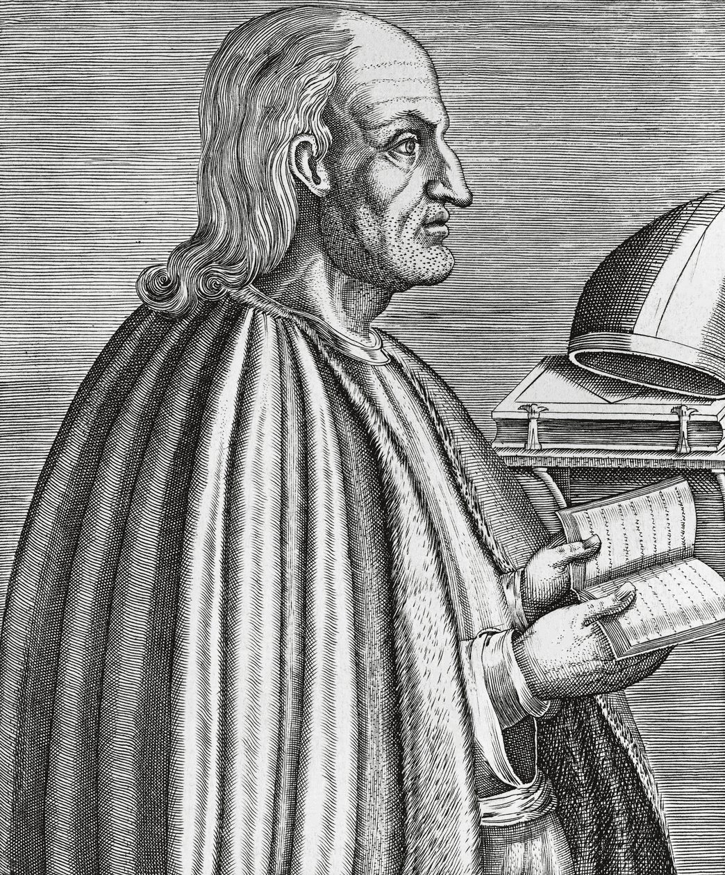 Retrato de Anselmo de Canterbury, también conocido como Anselmo de Aosta, santo, teólogo y Doctor de la Iglesia, Arzobispo de Canterbury, grabado de 1584 por Andre Thevet de Andre Thevet