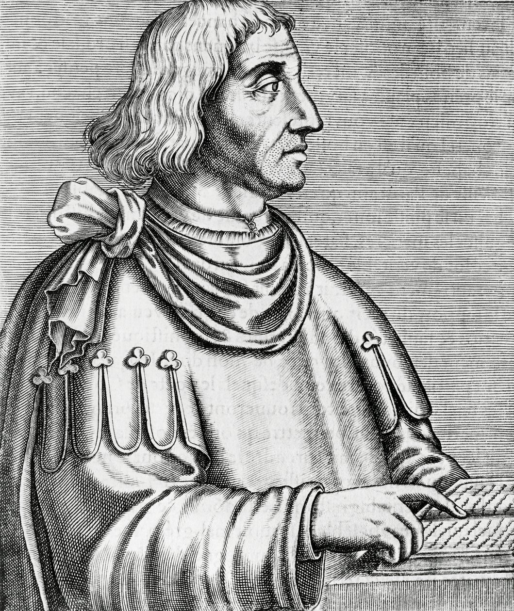 Retrato de Philippes de Commines (aprox. 1445-aprox. 1512), historiador y diplomático, grabado de Les Vrais pourtraits et Vies des Hommes illustres de Andre Thevet