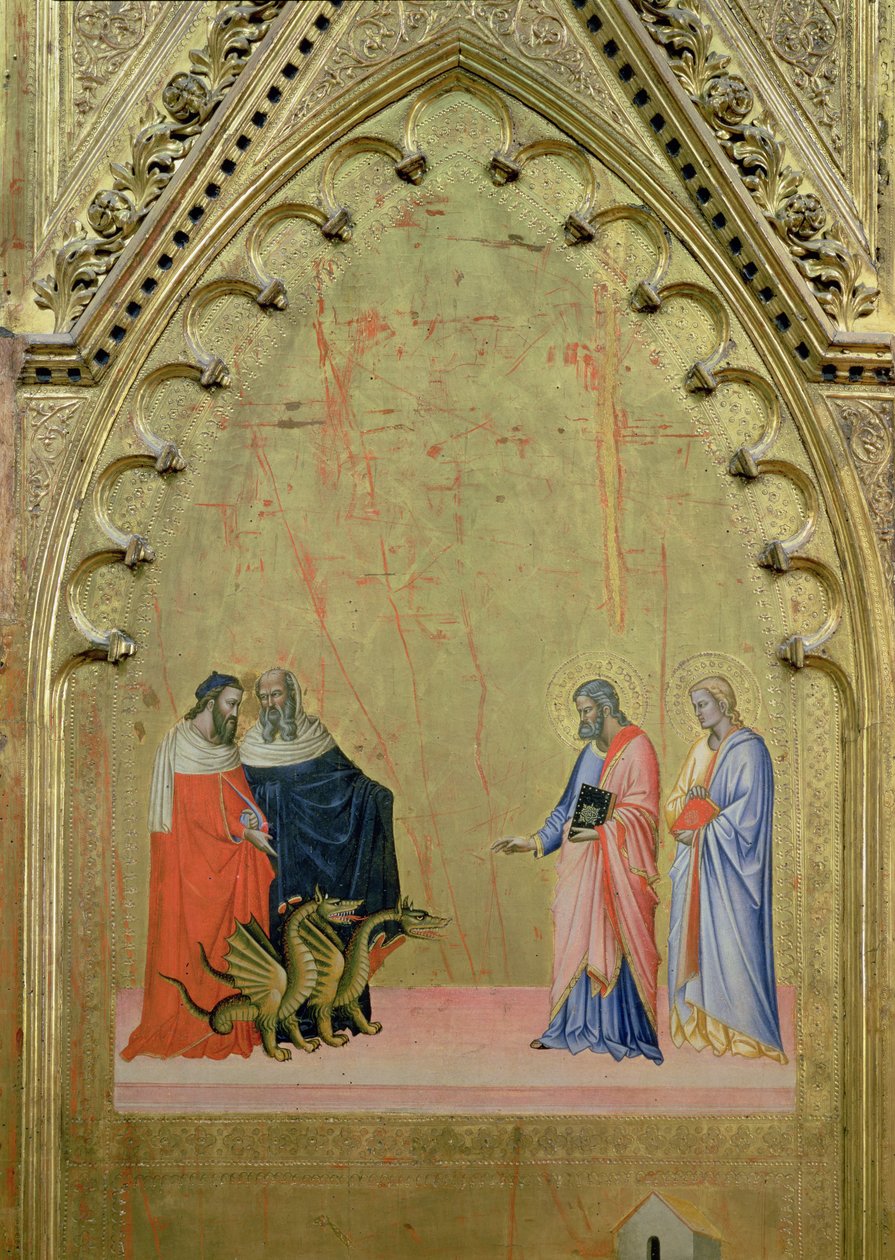 El milagro de los dragones, del retablo de San Mateo y escenas de su vida, c.1367-70 de Jacopo di Cione
