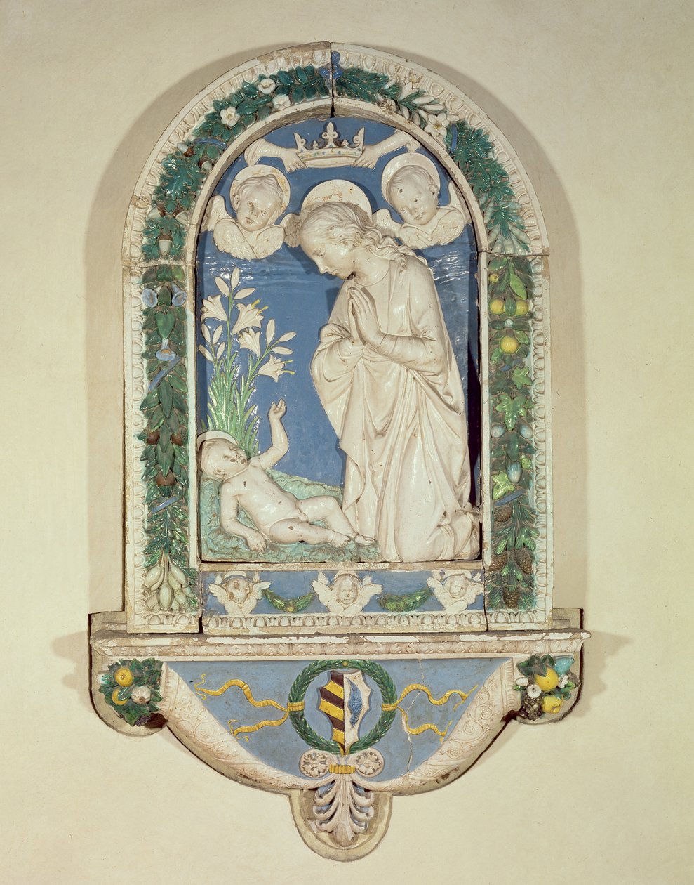 Madonna y el Niño (terracota policromada) de Andrea Della Robbia