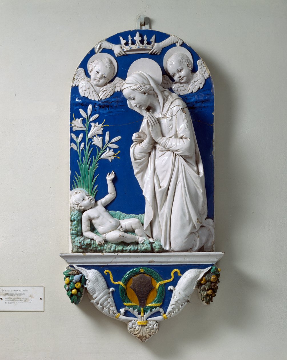 La adoración de la Virgen (La Madonna de los Lirios) c.1490 de Andrea Della Robbia