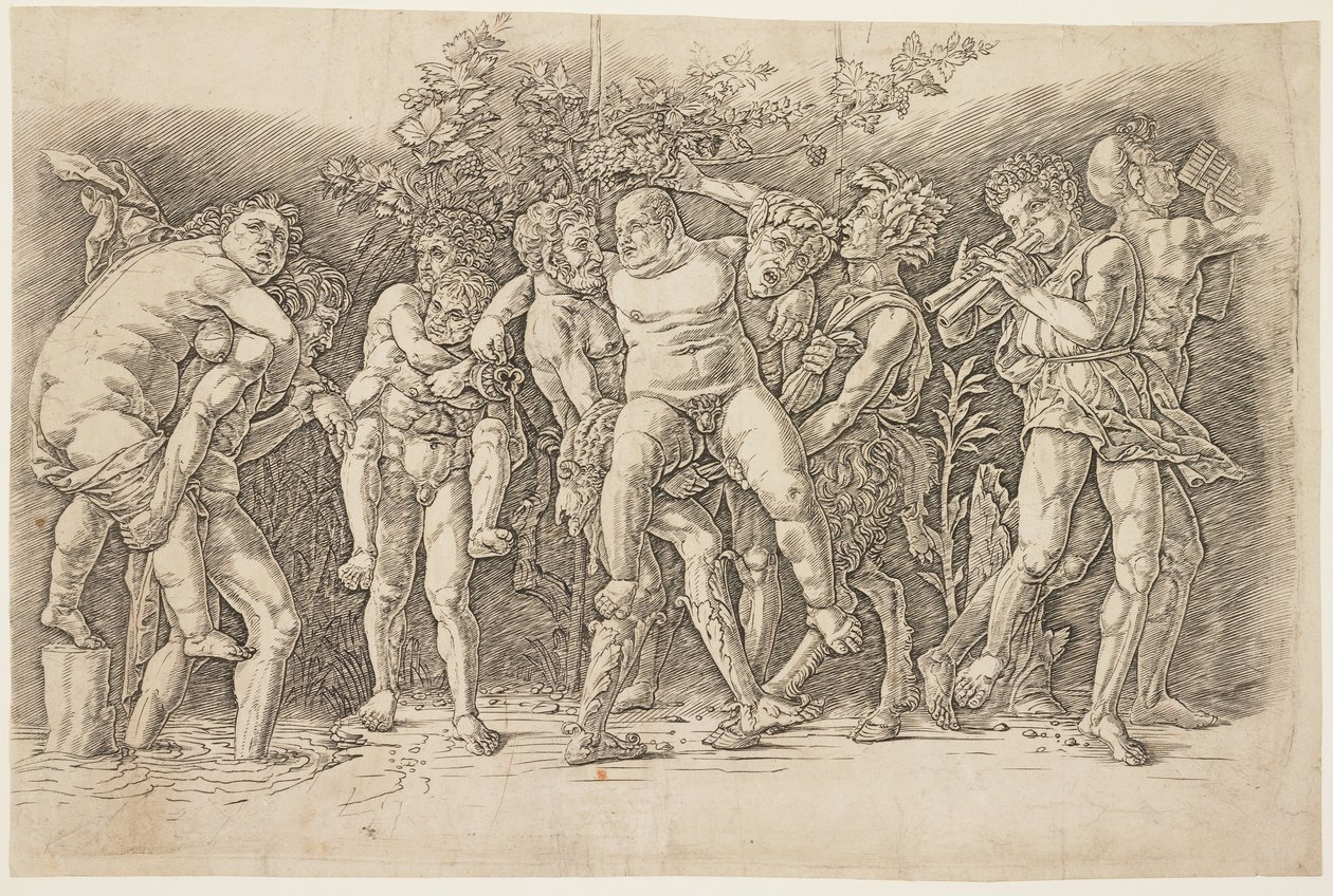 Bacanal con Sileno, principios de 1470 de Andrea Mantegna