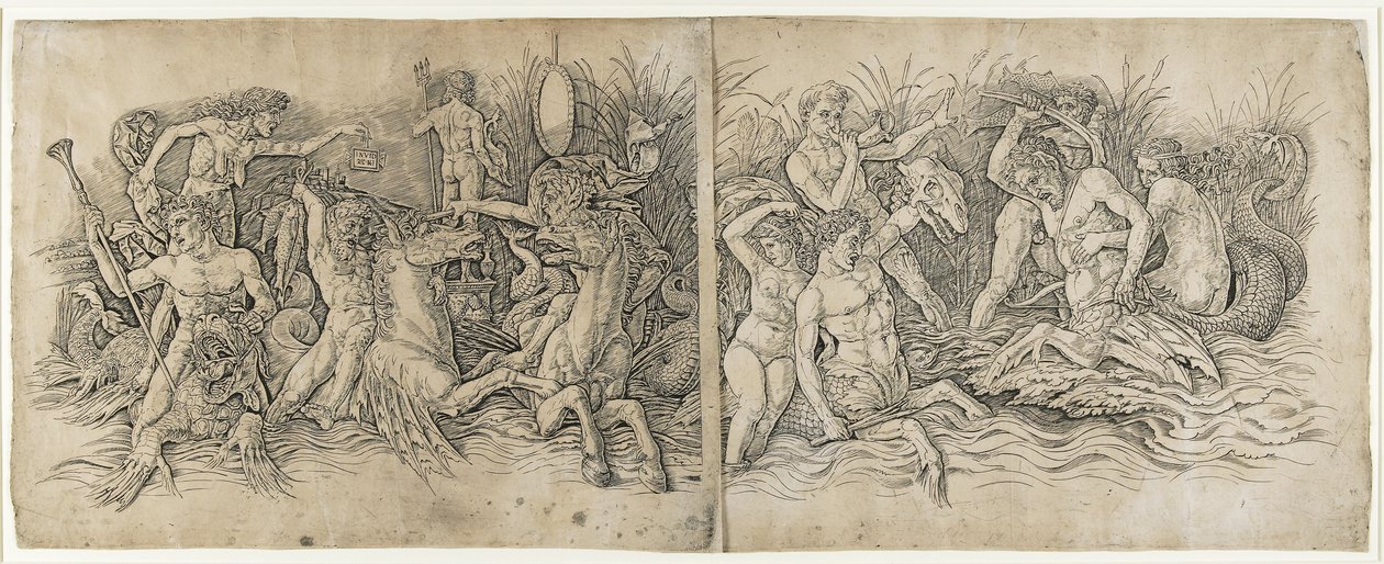 Batalla de los Dioses del Mar, 1470s de Andrea Mantegna