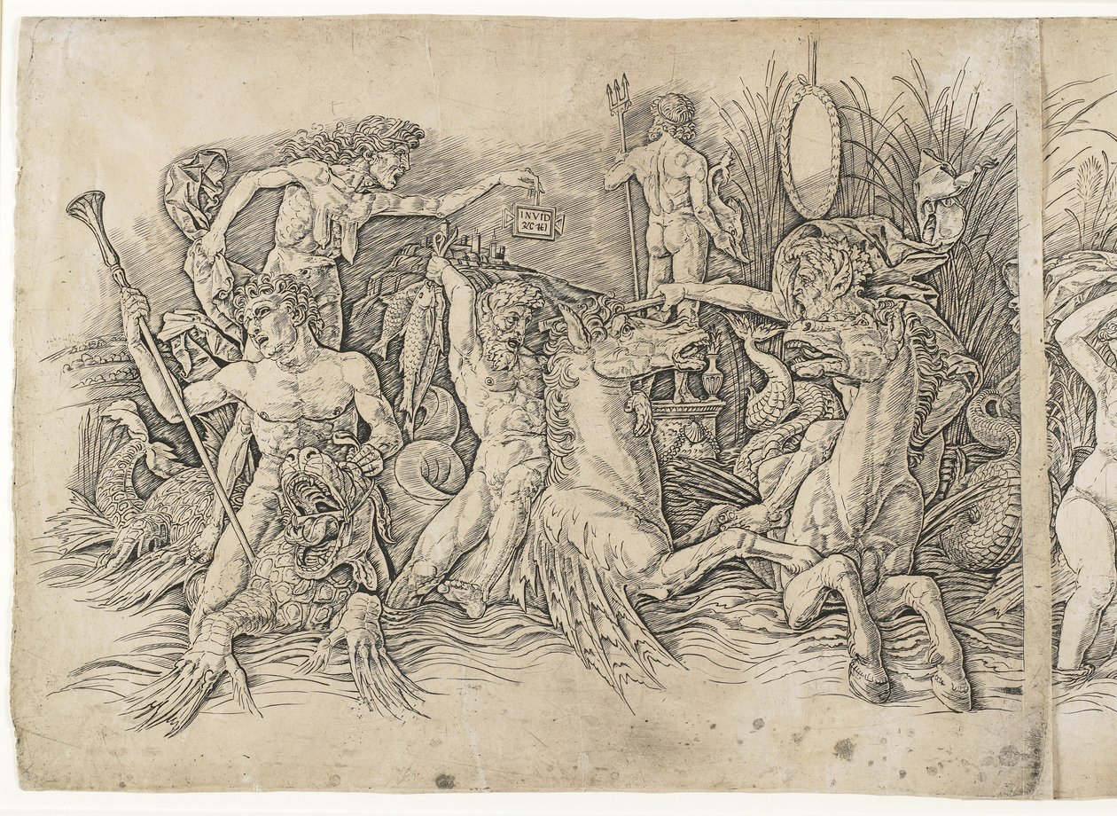 Batalla de los dioses del mar, 1470s de Andrea Mantegna