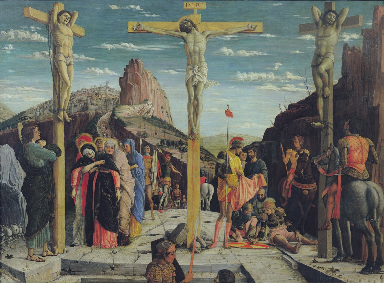Calvario, panel central de la predela del retablo de San Zeno de Verona, 1456-60 de Andrea Mantegna