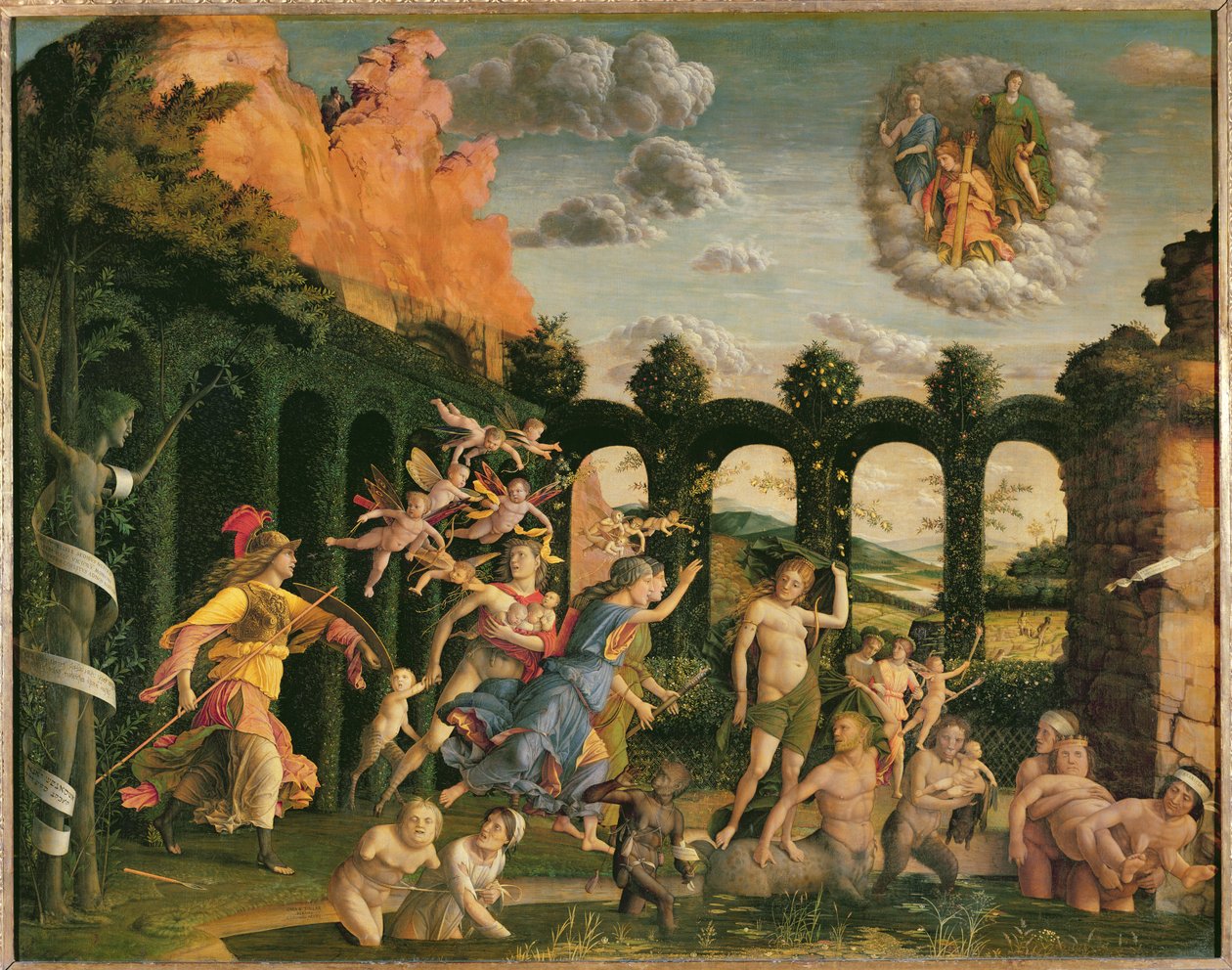 Minerva Persiguiendo a los Vicios del Jardín de la Virtud de Andrea Mantegna
