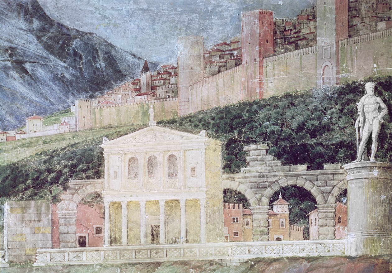La llegada del cardenal Francesco Gonzaga, (detalle) de Andrea Mantegna