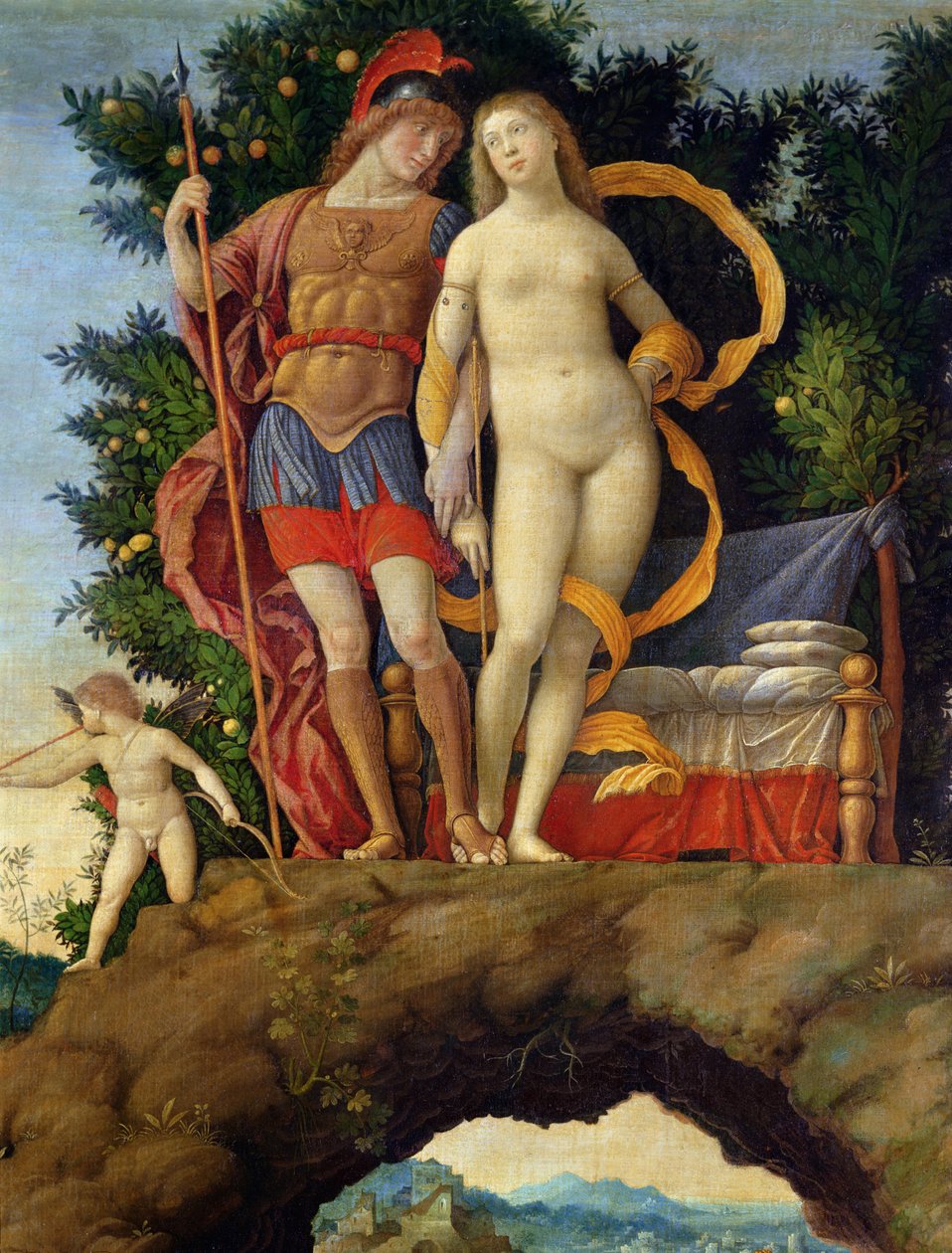 El Parnaso, detalle de Venus y Marte de Andrea Mantegna