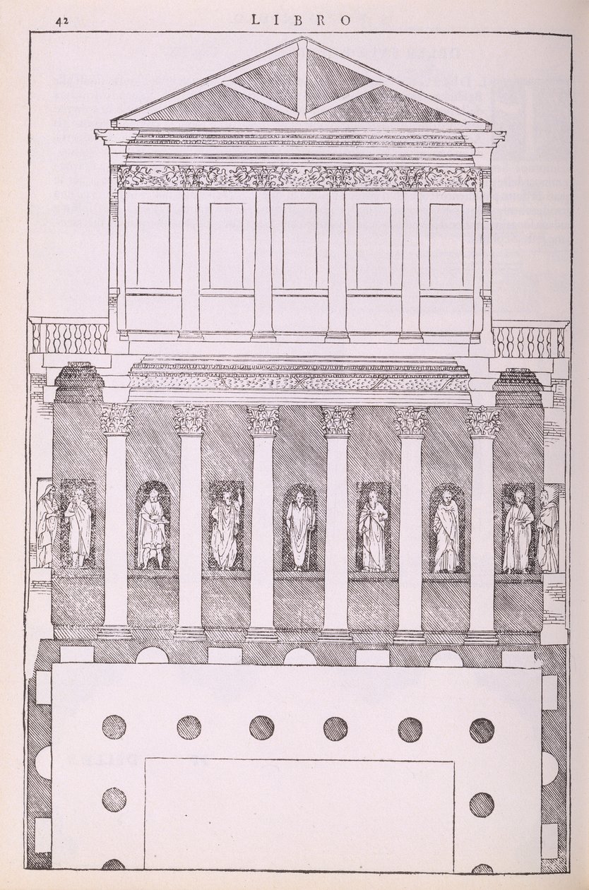 Una casa privada griega, ilustración de una copia facsímil de 