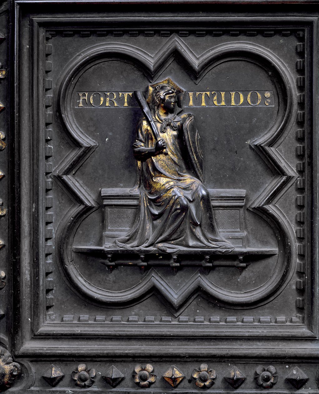 Fortaleza, panel E de las Puertas del Sur del Baptisterio de San Giovanni, 1336 de Andrea Pisano