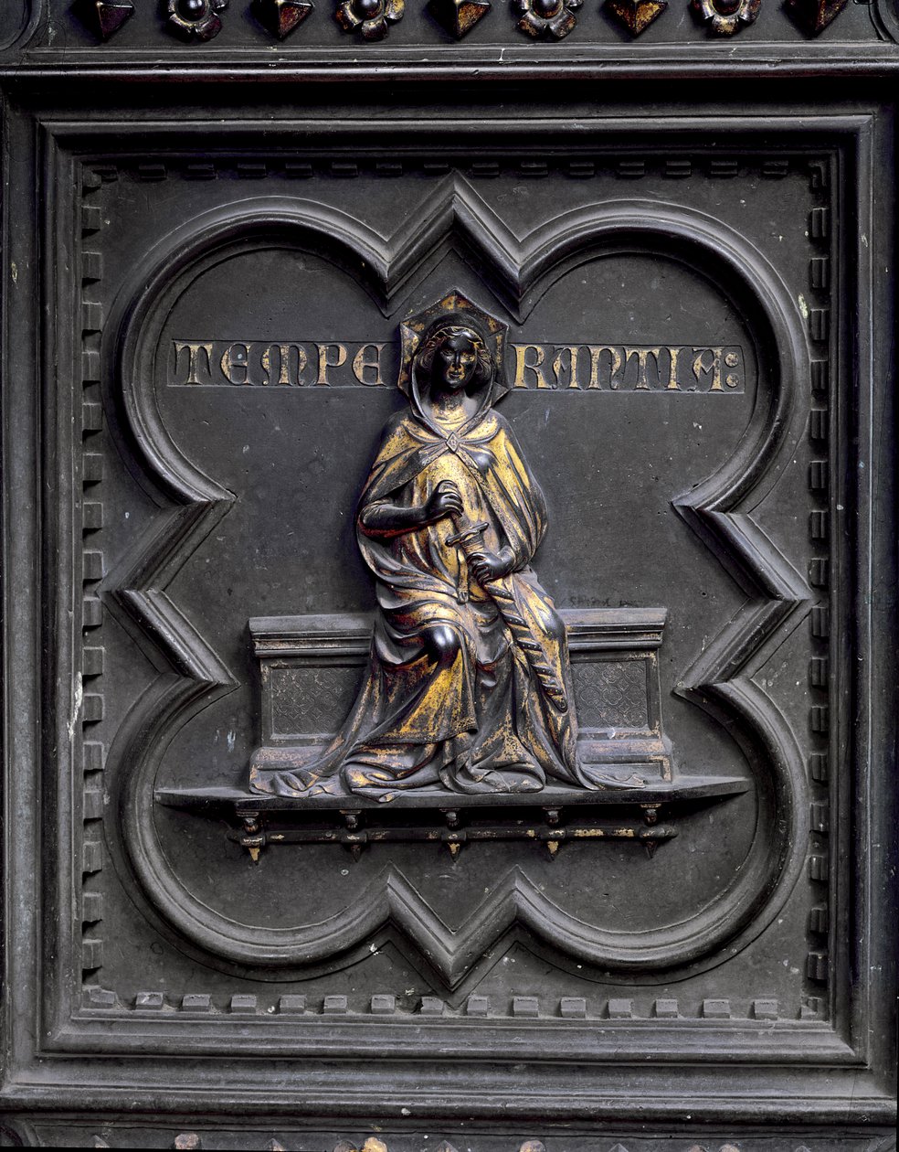Templanza, panel F de las Puertas del Sur del Baptisterio de San Giovanni, 1336 de Andrea Pisano