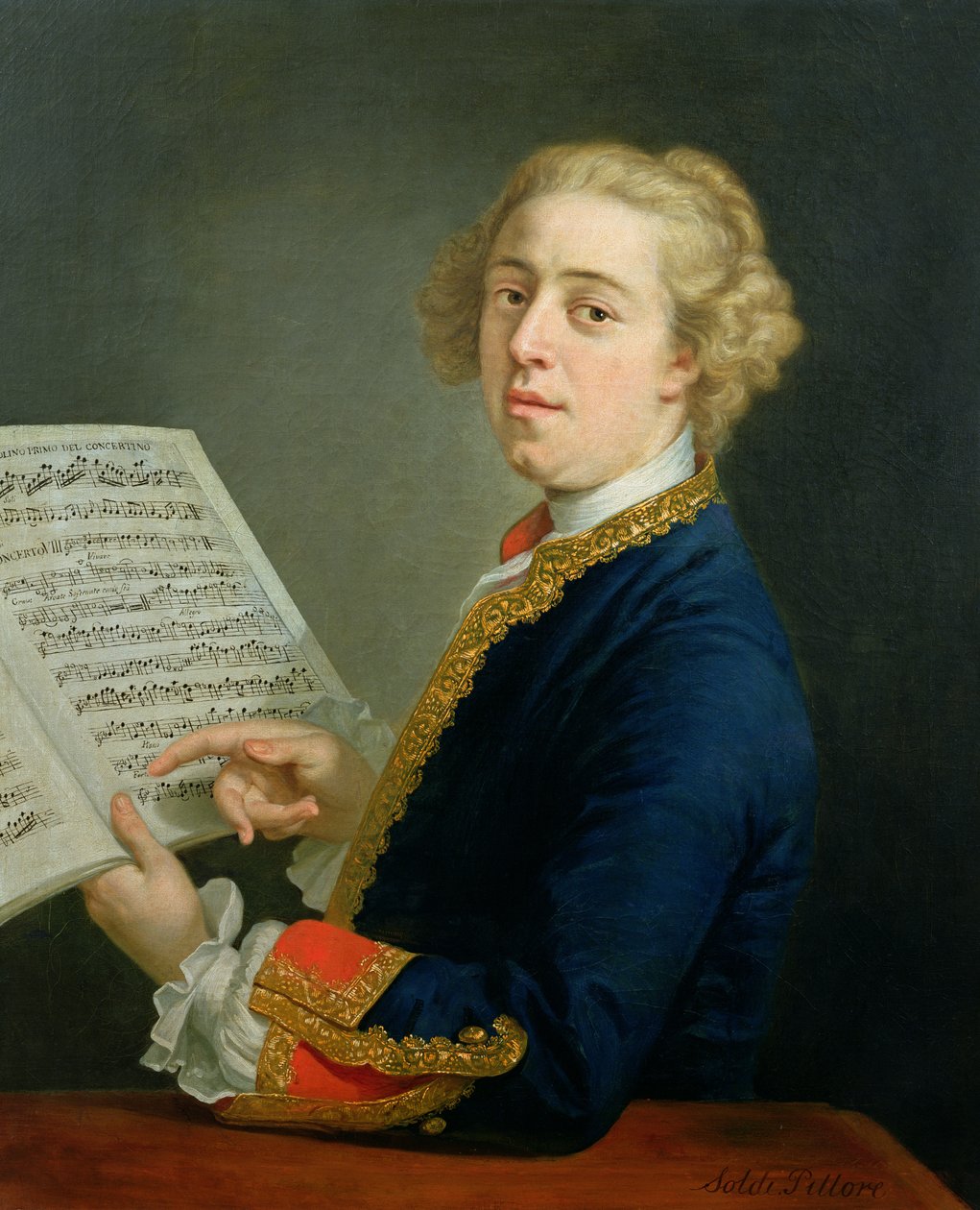 Retrato de Francesco Geminiani (1687-1762), violinista italiano de Andrea Soldi