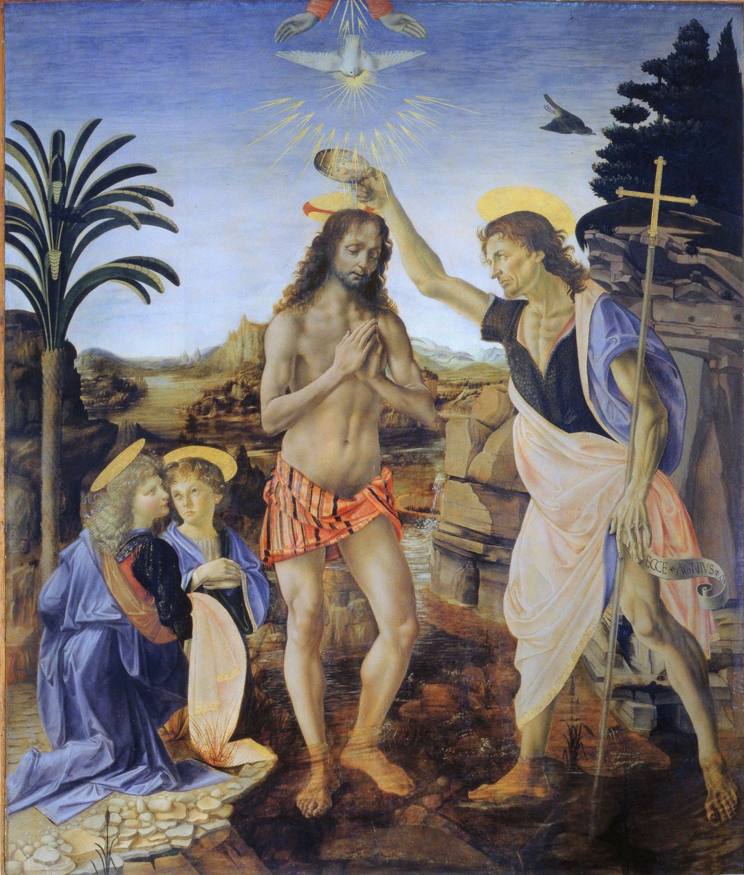 El bautismo de Cristo de Andrea Verrocchio