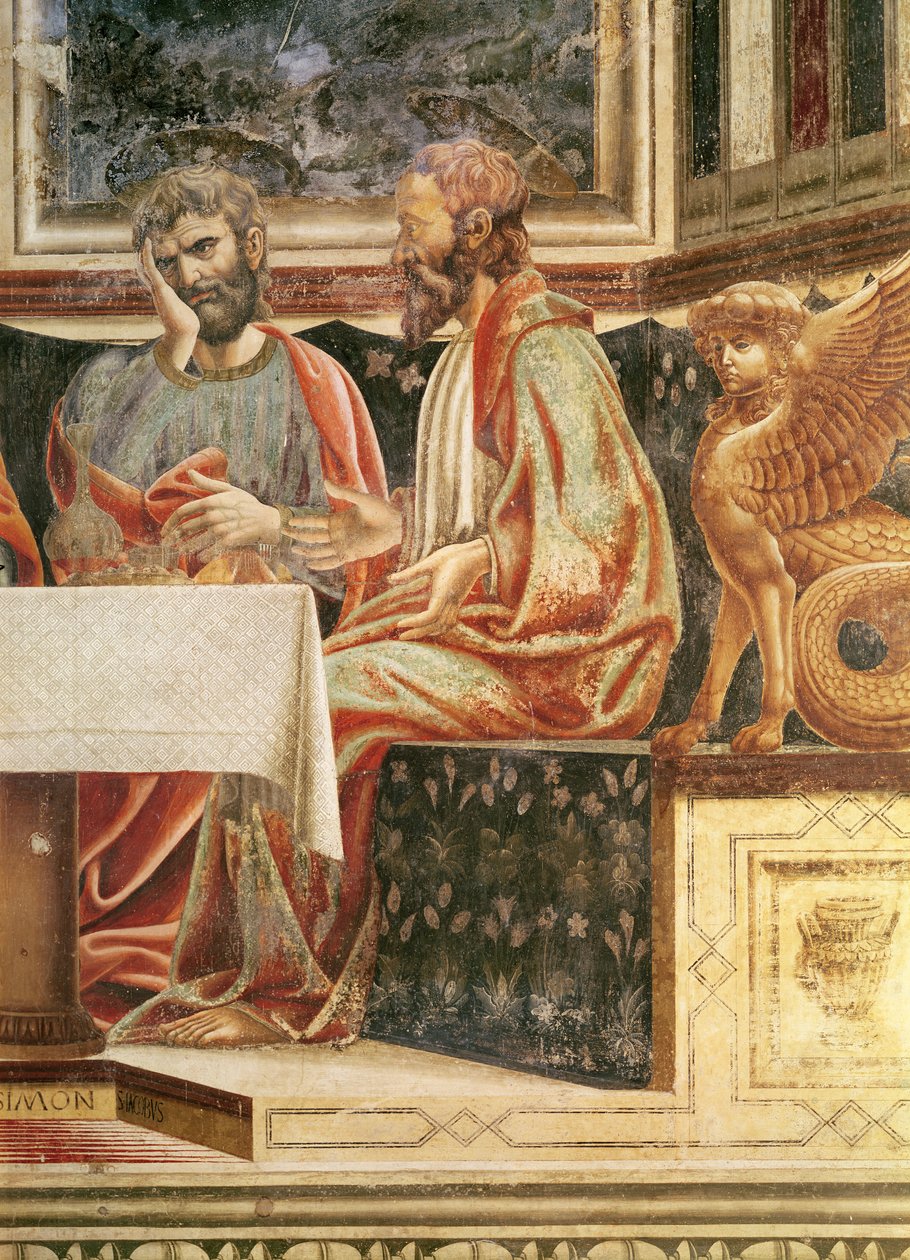 La Última Cena, detalle de Santiago el Menor y San Simón, c.1447 (detalle) de Andrea del Castagno
