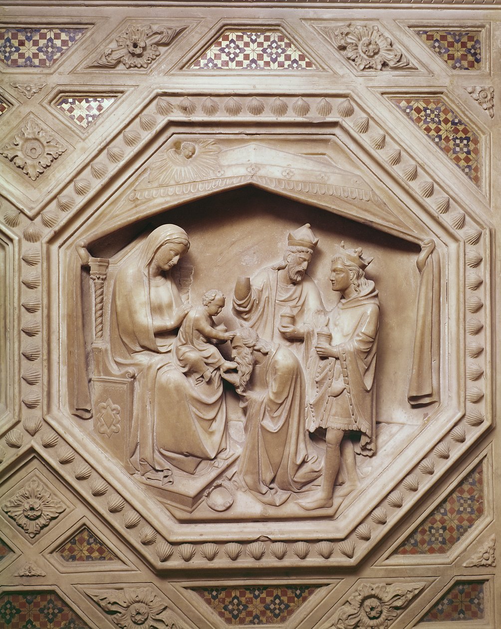 La adoración de los magos (detalle) de Andrea di Cione Orcagna