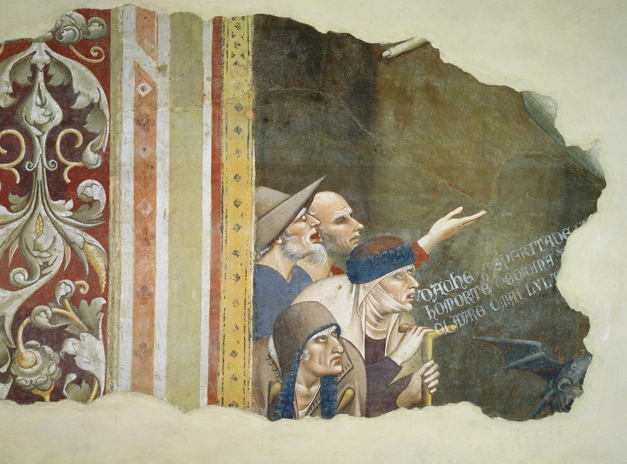 El triunfo de la muerte, fragmento que representa mendigos, 1348 de Andrea di Cione Orcagna