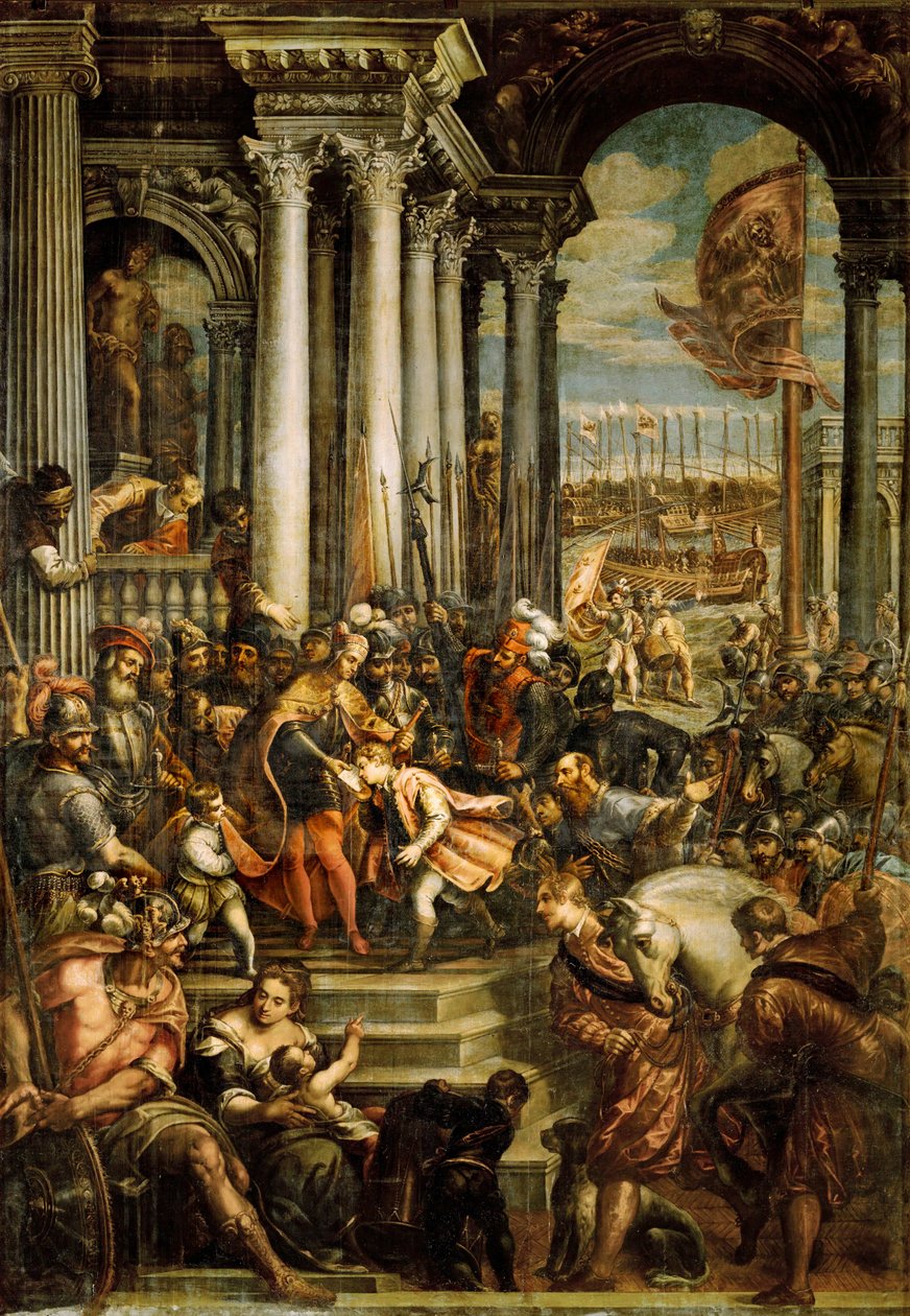 El emperador bizantino Alejo IV Ángelus ... (óleo sobre lienzo) de Andrea (1539 1614) Vicentino