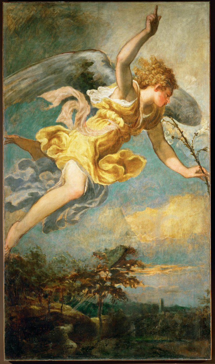 Ángel de la Anunciación (pintura sobre lienzo) de Andrea (fl.1527/30-63) Schiavone