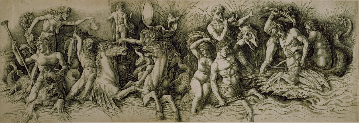 Batalla de los dioses del mar de Andrea (workshop of) Mantegna