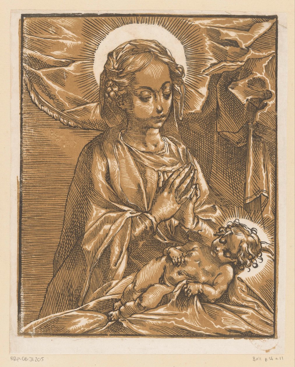 María adora al niño Jesús de Andrea Andreani