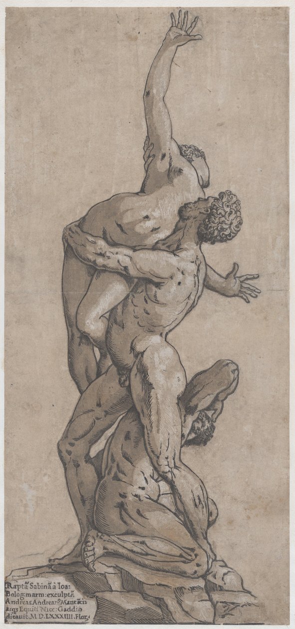 El Rapto de una Mujer Sabina, 1584 de Andrea Andreani