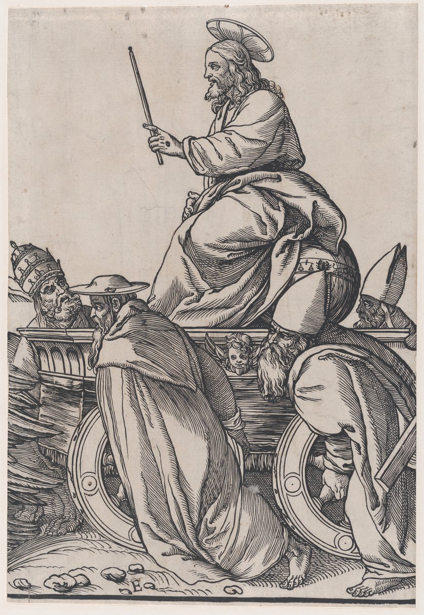 Sección E: Cristo montado en un carro triunfal, del Triunfo de Cristo, 1836 de Andrea Andreani