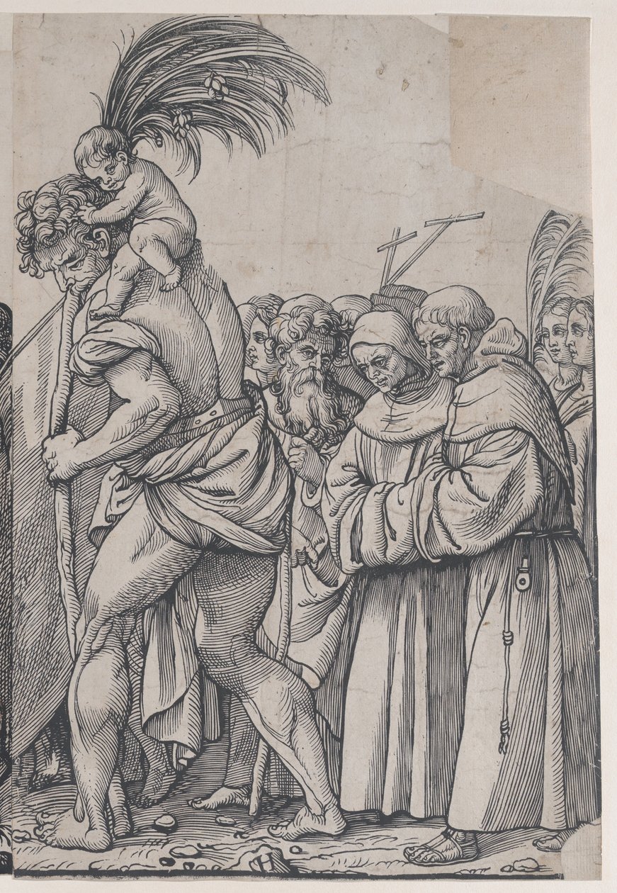 Sección H: San Cristóbal llevando al Niño Cristo, del Triunfo de Cristo, 1836 de Andrea Andreani