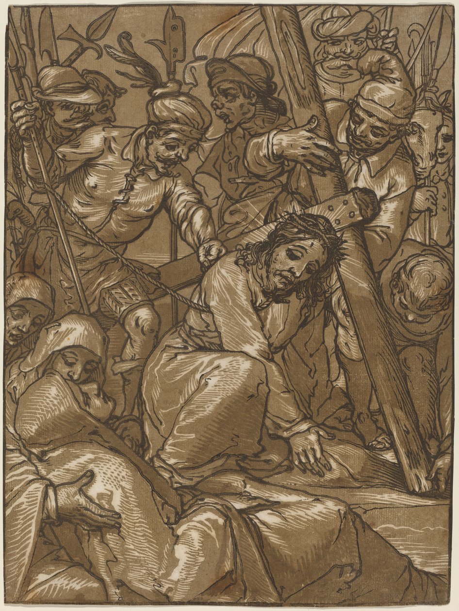 El porte de la cruz, 1580s de Andrea Andreani