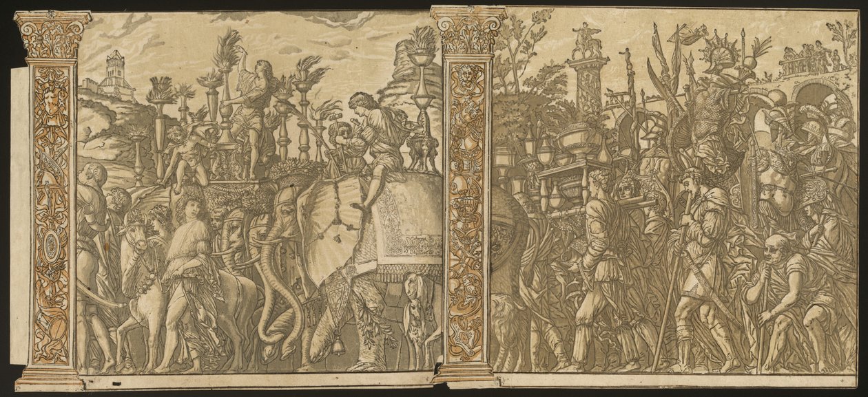 El triunfo de Julio César [no.5 y 6 más 2 columnas], 1599 de Andrea Andreani