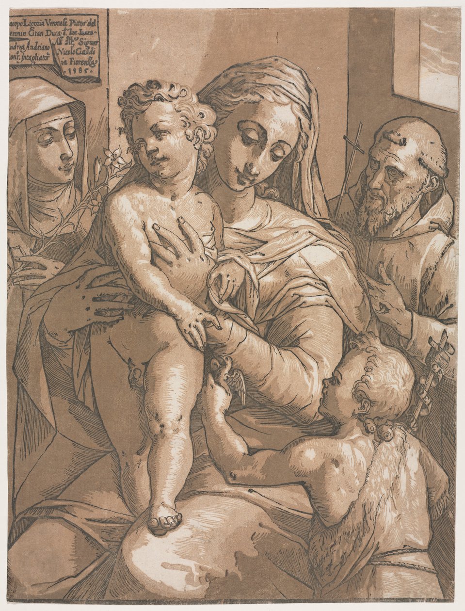Virgen y Niño con San Juan, Santa Catalina de Siena y San Francisco de Andrea Andreani