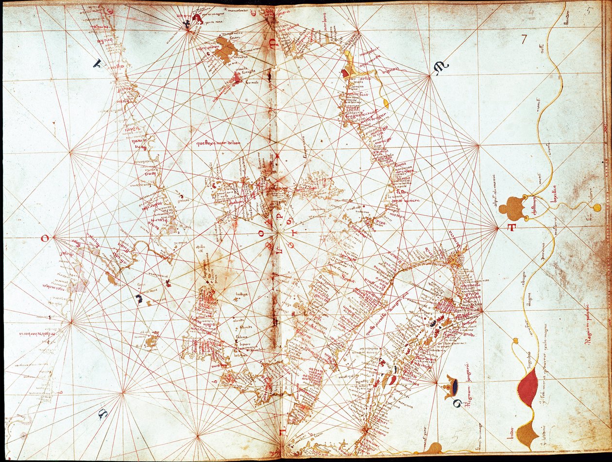 Mapa de Italia por el cartógrafo marinero Andrea Bianco (siglo XV) de Andrea Bianco
