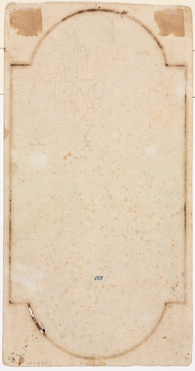 Fragmento de un arco trazado desde el recto verso, primera mitad de 1700 de Andrea Locatelli