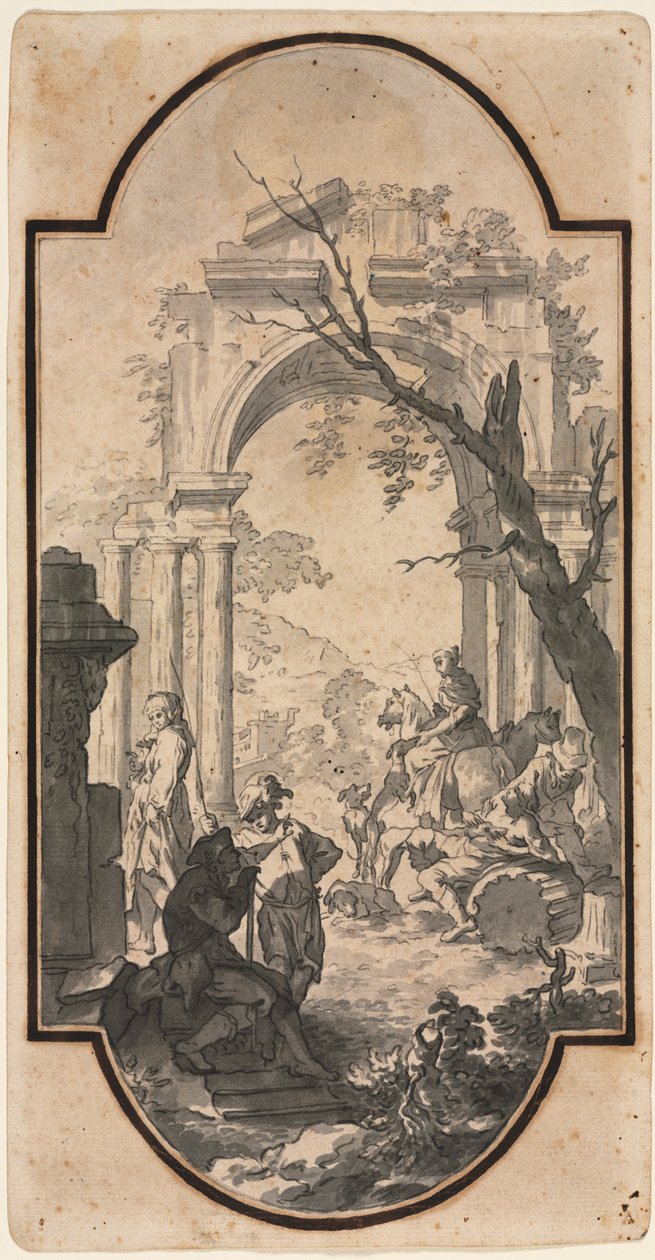Arco Triunfal y Figuras, primera mitad de 1700s de Andrea Locatelli