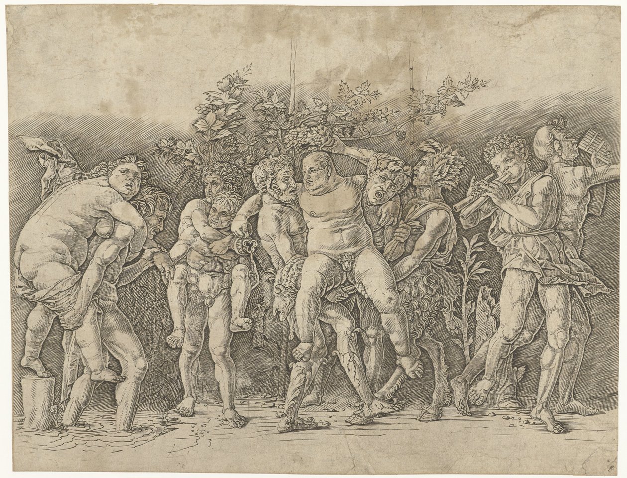 Bacanal conoció a Silenus de Andrea Mantegna