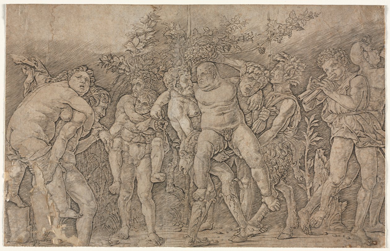 Bacanal con Sileno de Andrea Mantegna