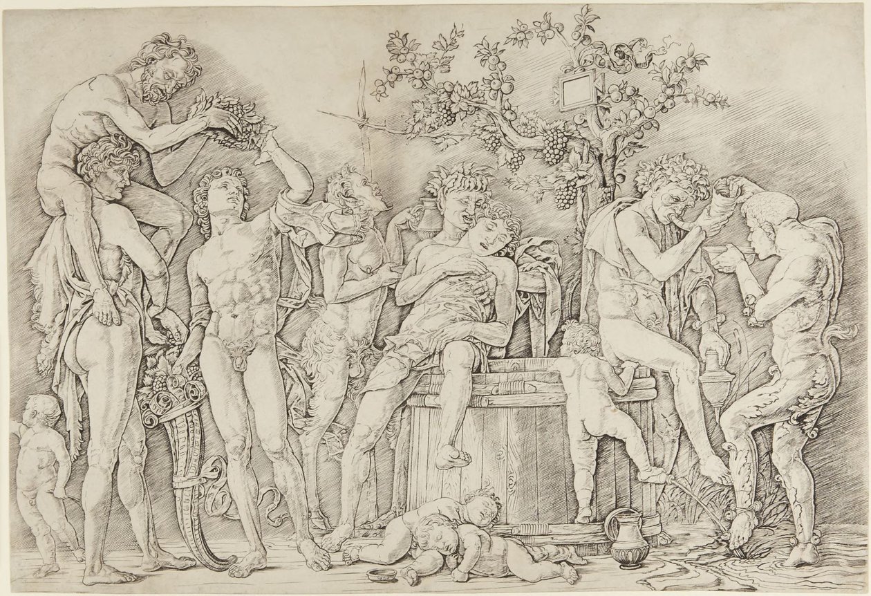 Bacanal con un lagar de Andrea Mantegna