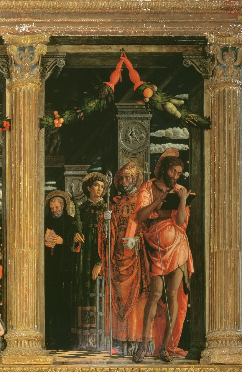 (detalle) Retablo de San Zeno, 1456-60 de Andrea Mantegna