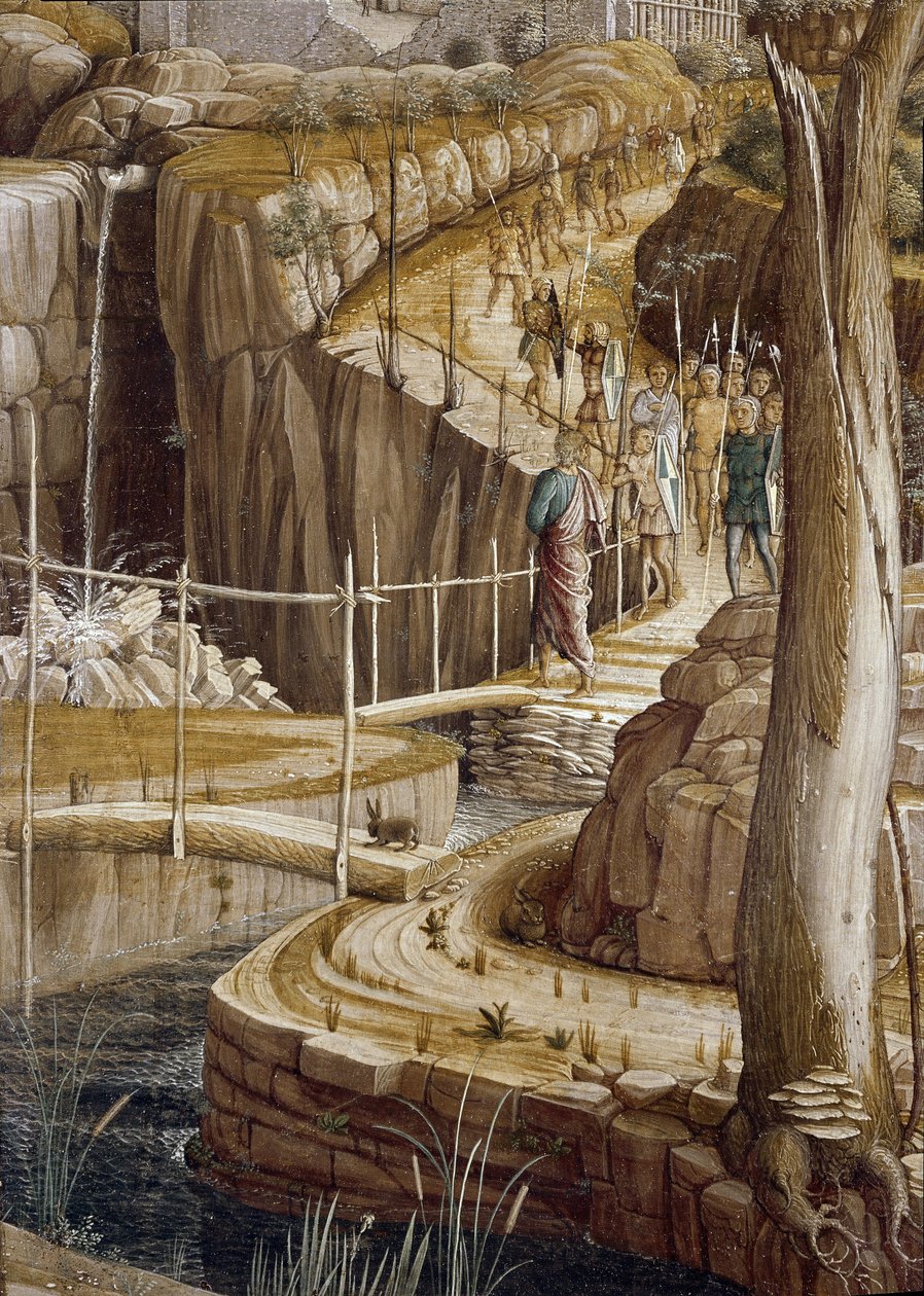 Detalle de La oración en el huerto de los olivos de Andrea Mantegna