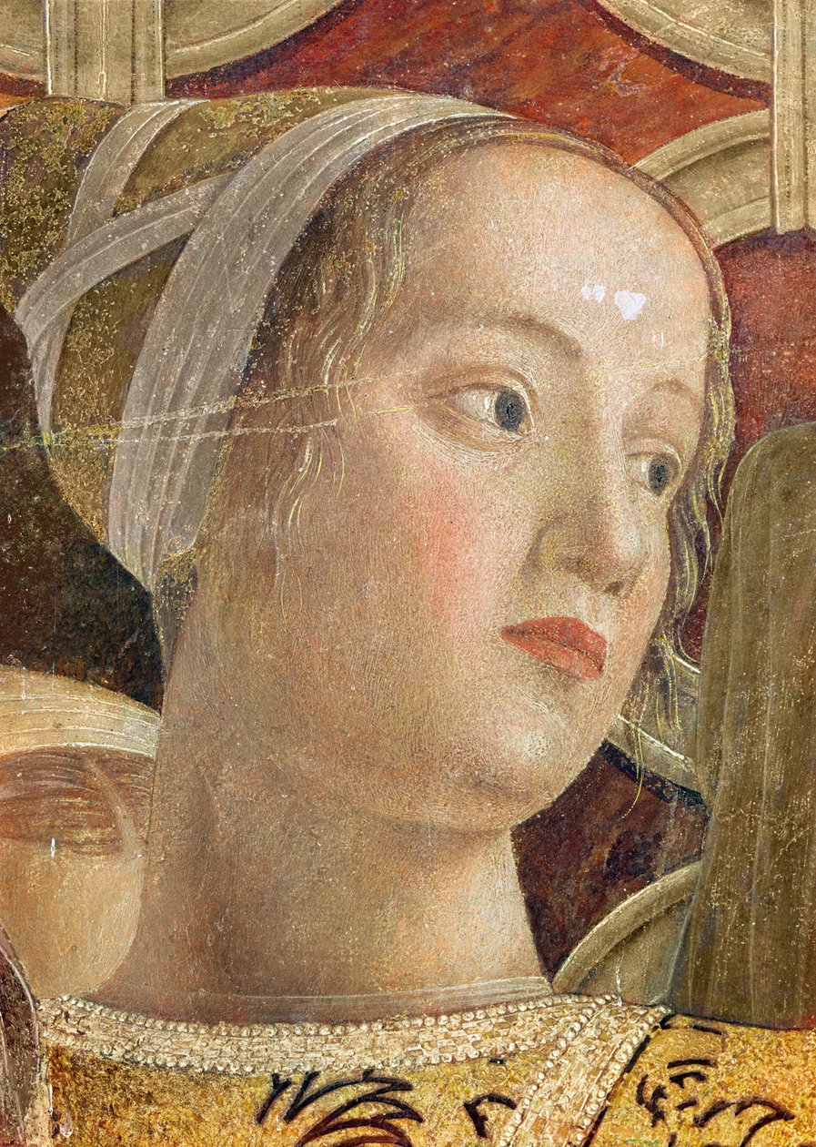 Cabeza de una mujer, (detalle) de Andrea Mantegna