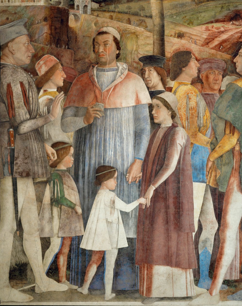 Lodovico Gonzaga espera el regreso de Roma de su hijo, el cardenal Francesco Gonzaga (fresco) de Andrea Mantegna