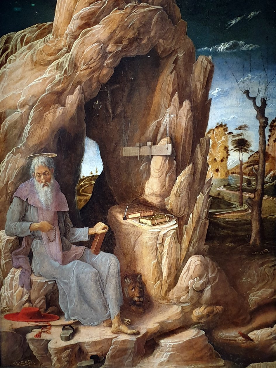 San Jerónimo Penitente en el desierto de Andrea Mantegna