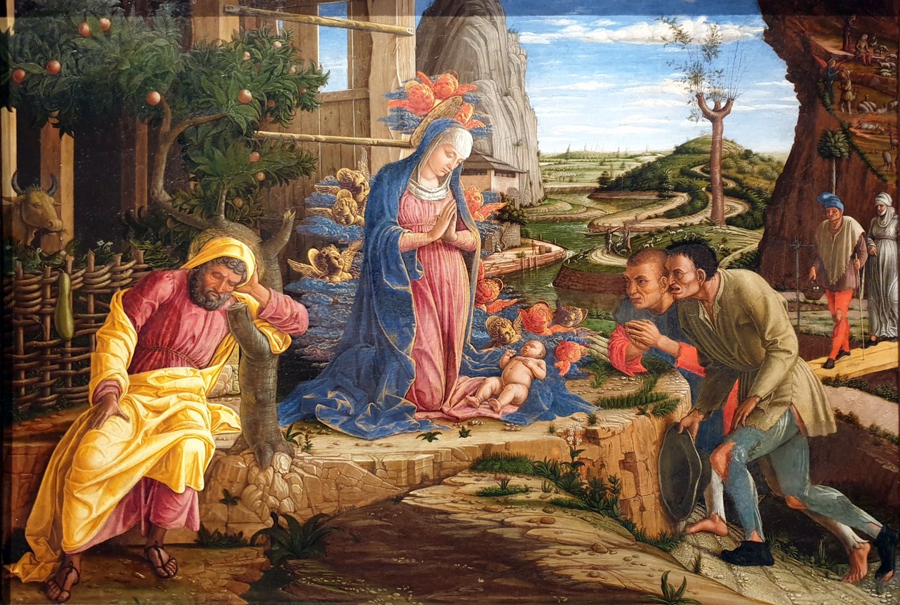Adoración de los pastores de Andrea Mantegna