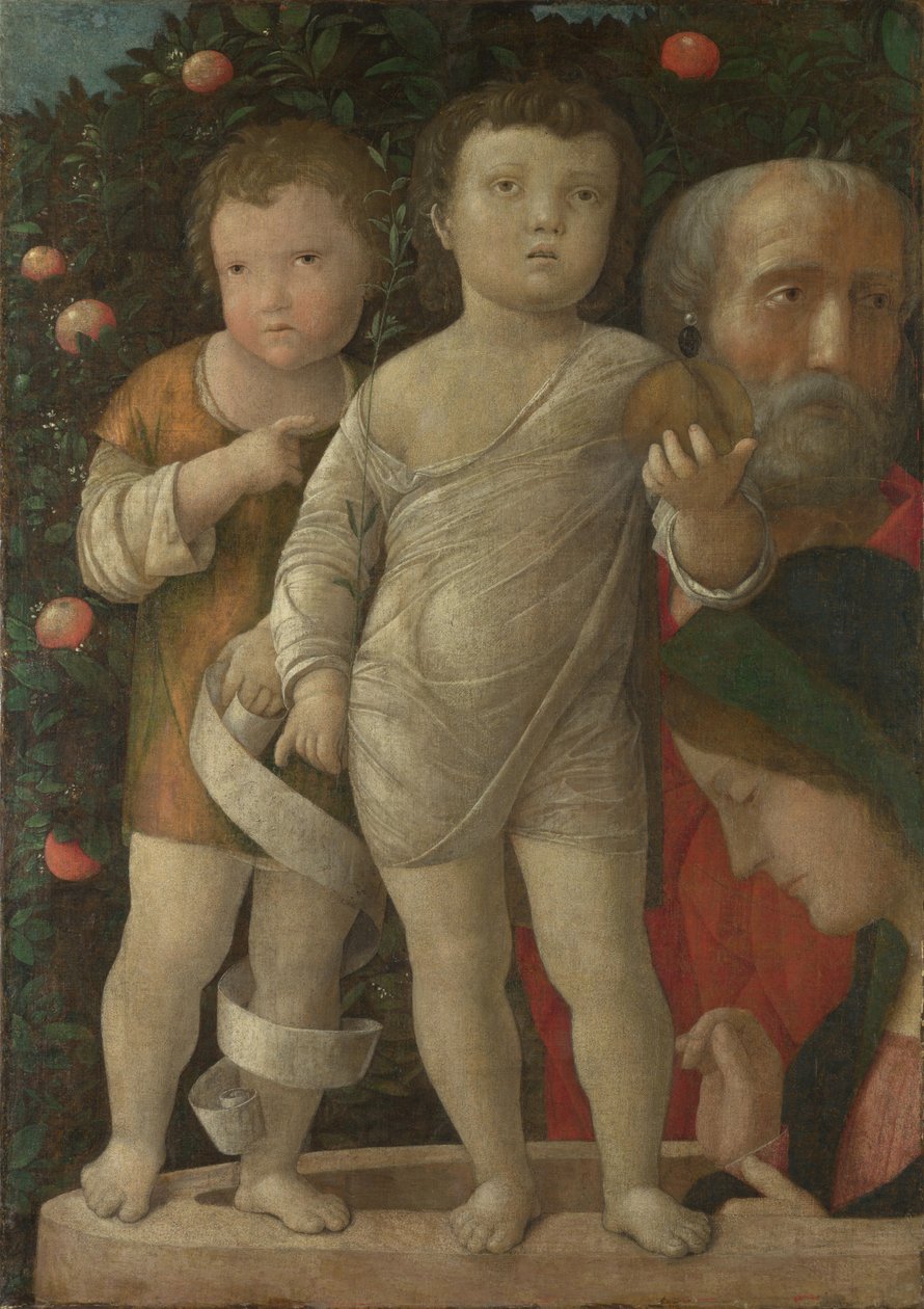 La Sagrada Familia con San Juan, c. 1500 de Andrea Mantegna