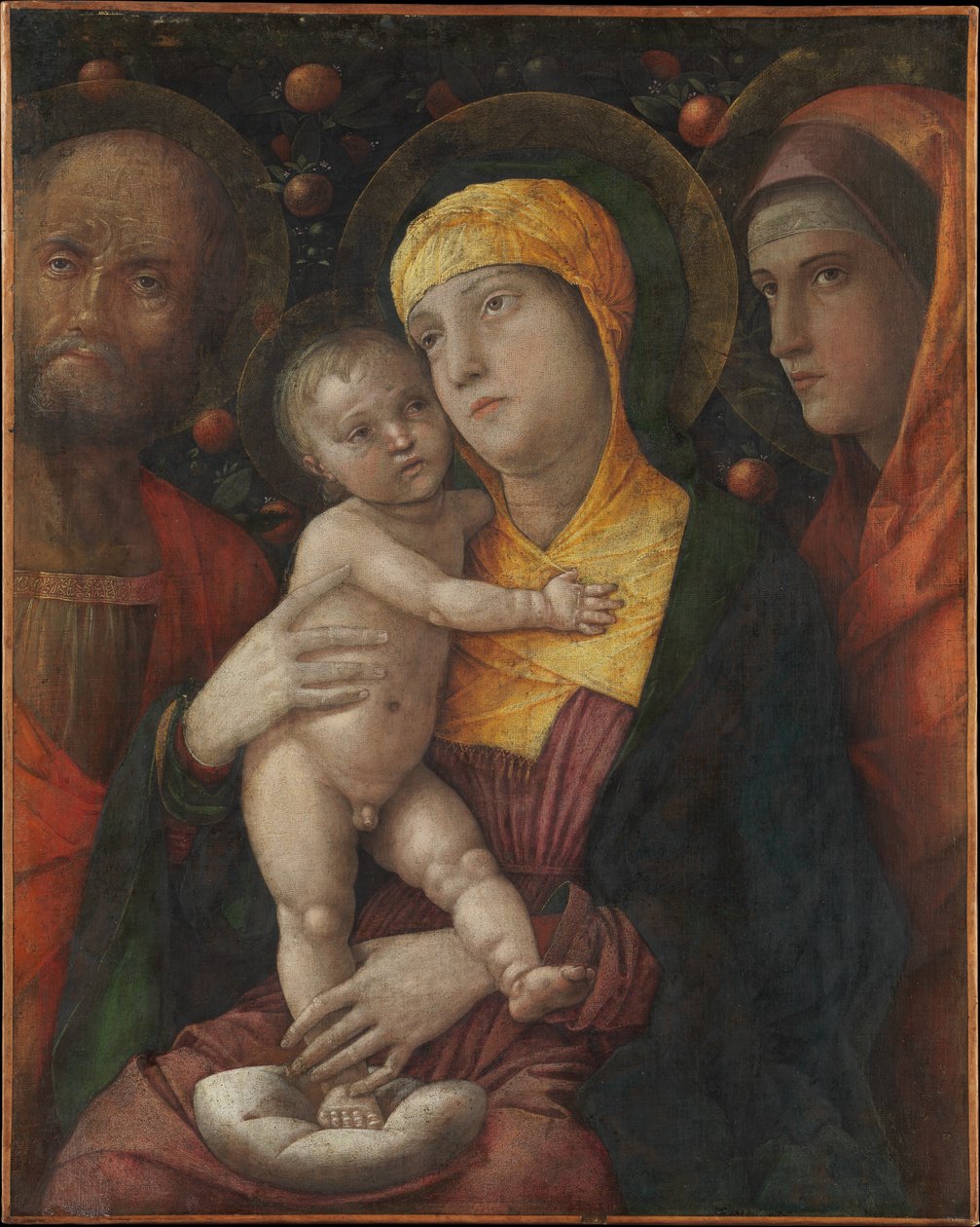 La Sagrada Familia con Santa María Magdalena de Andrea Mantegna