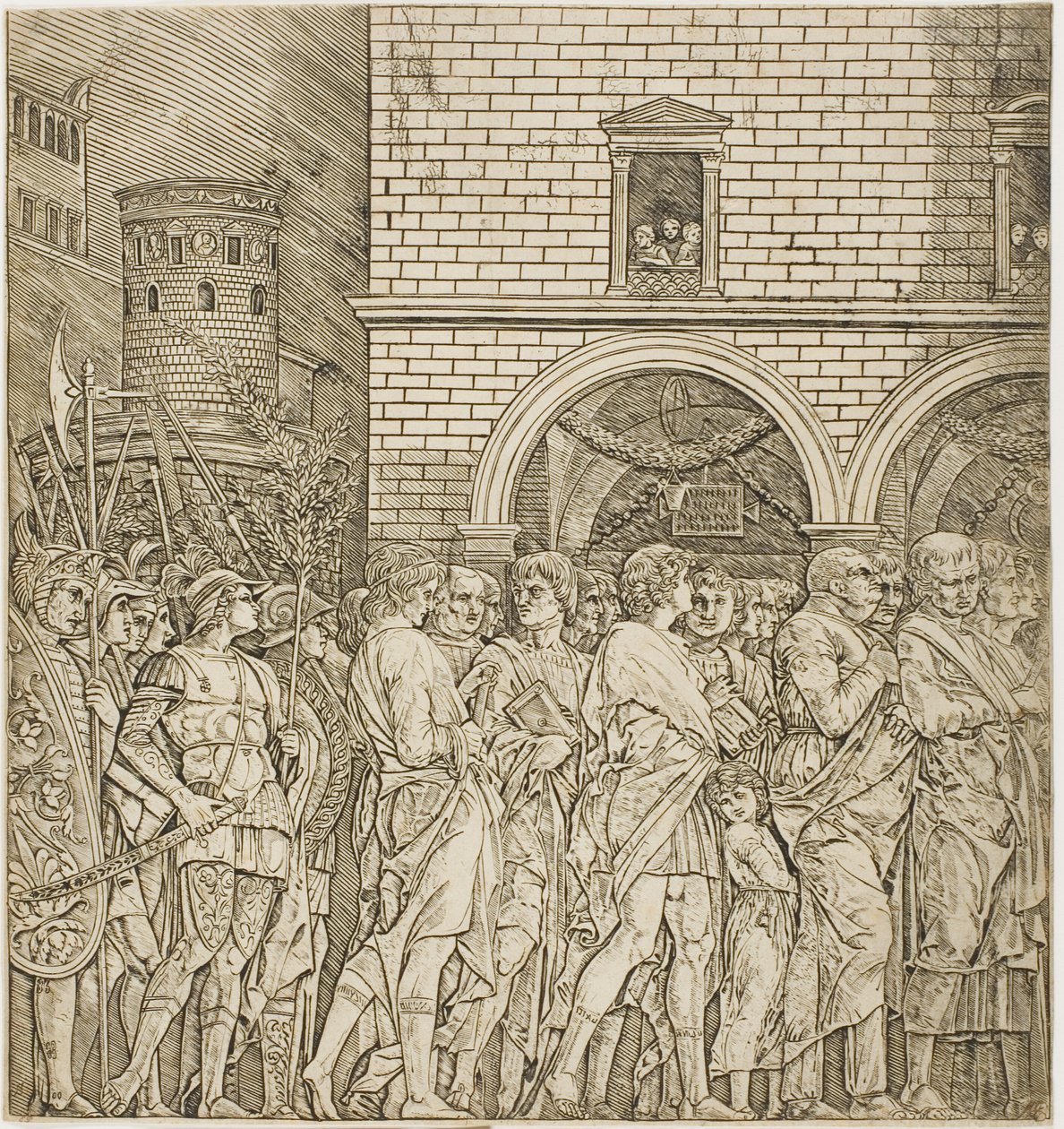 Los senadores, del Triunfo de César de Andrea Mantegna