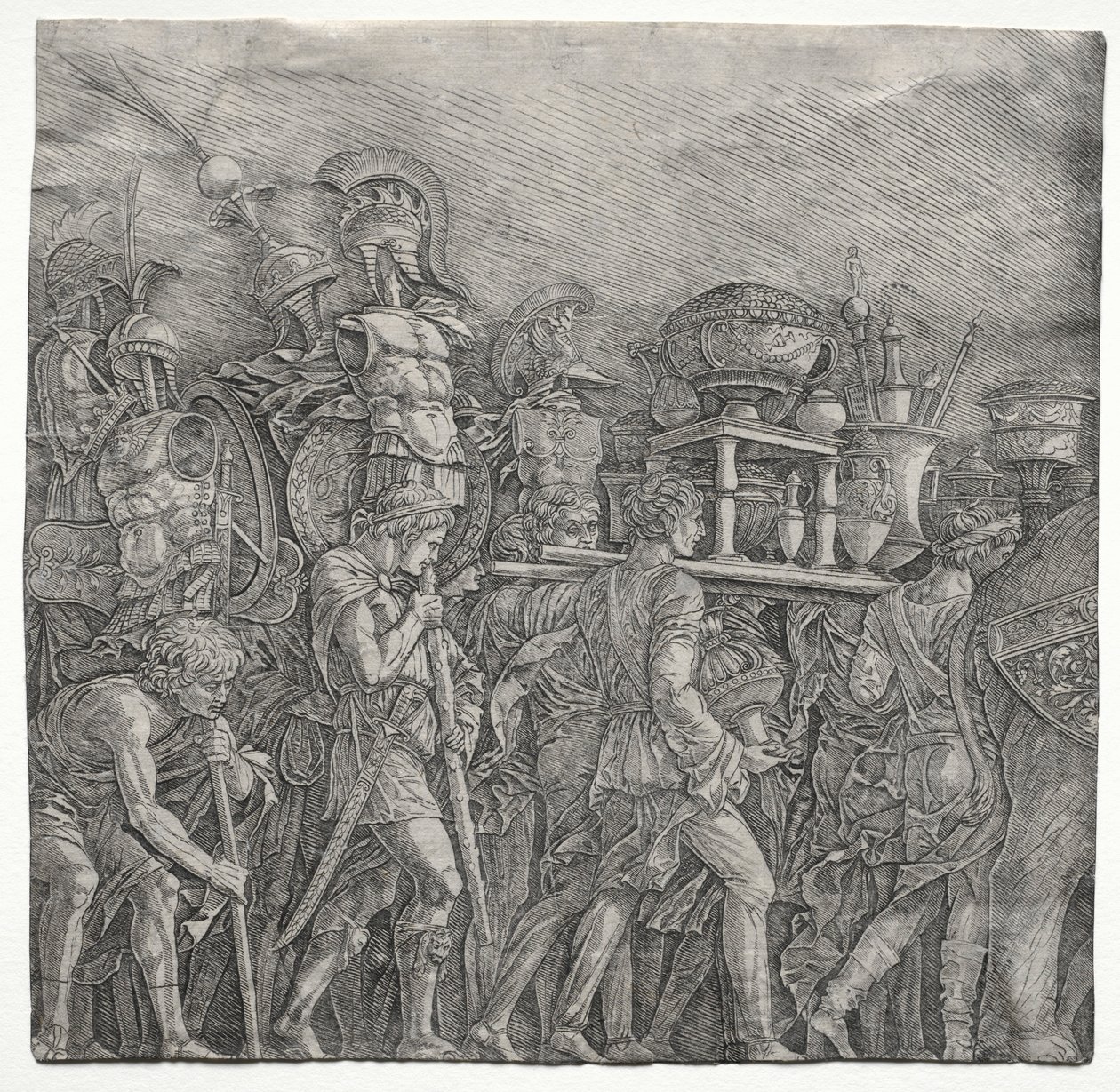 Los Triunfos de César: Los Portadores de Coraza, c. 1495 de Andrea Mantegna