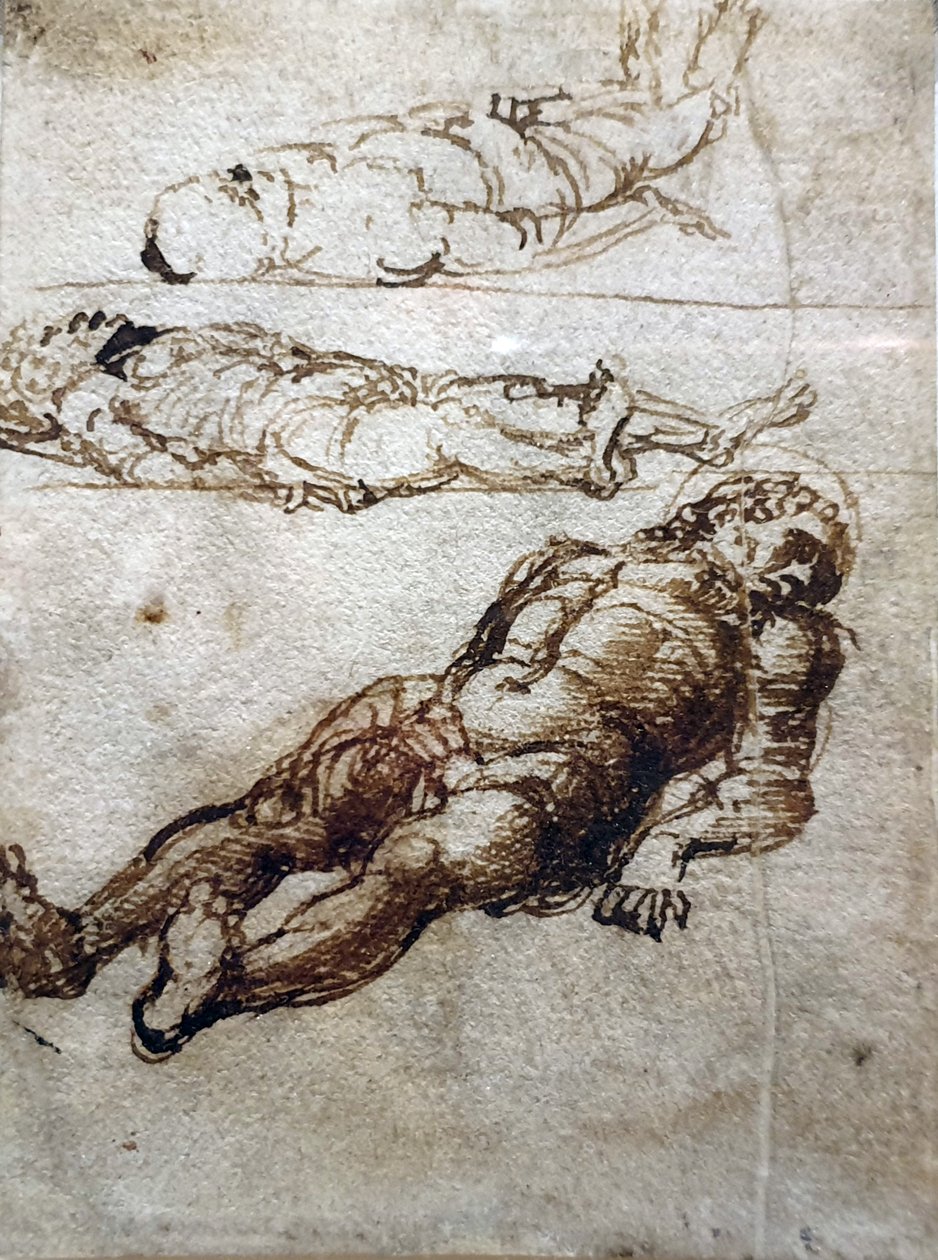 Tres estudios para el Cristo muerto de Andrea Mantegna